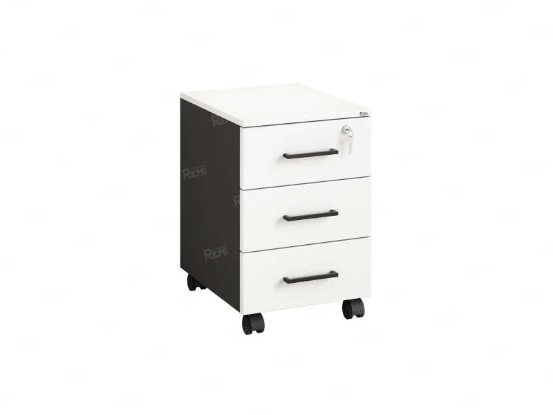 Тумба мобильная, 3 ящика 400x500x600 RM120-40x50 Белый/Черный