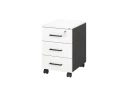Тумба мобильная, 3 ящика 400x500x600 RM120-40x50 Белый/Черный
