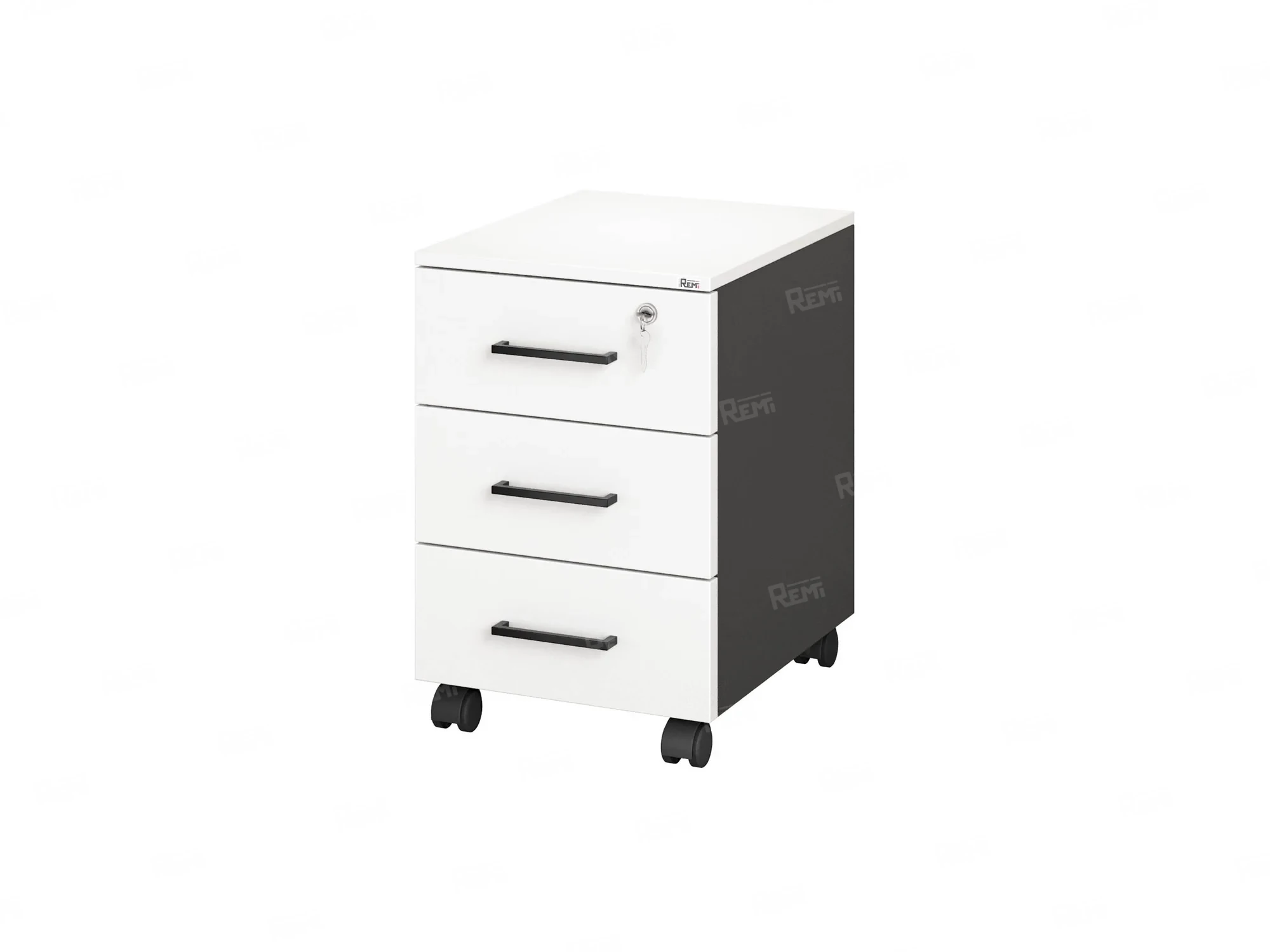 Тумба мобильная, 3 ящика 400x500x600 RM120-40x50 Белый/Черный
