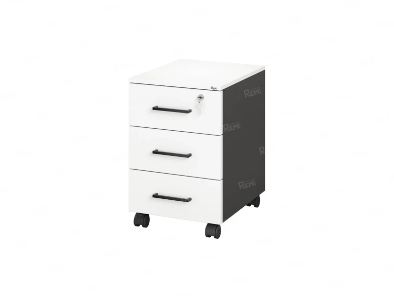 Тумба мобильная, 3 ящика 400x500x650 RM120-40x50 Белый/Черный
