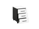 Тумба мобильная, 3 ящика 400x500x600 RM120-40x50 Белый/Черный