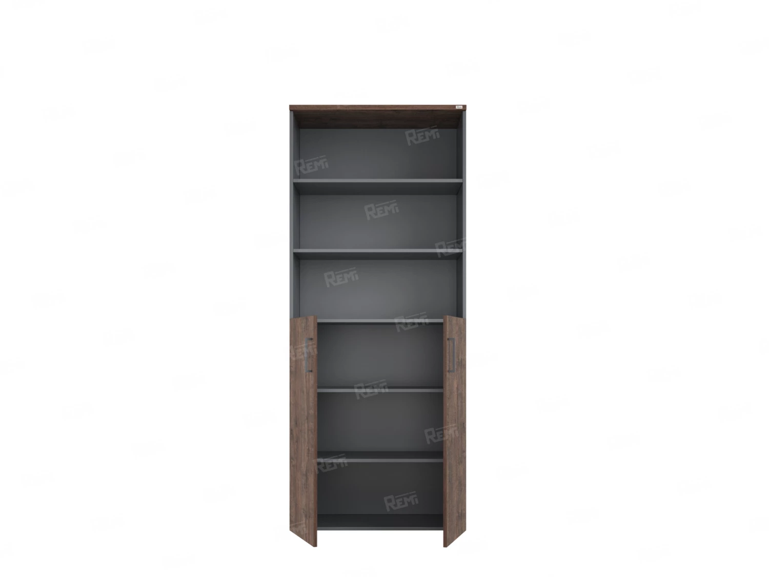 Шкаф комбинированный, регулируемые опоры, 6 уровней 900x420x2100 RM155-90x41 Дуб Апрельский шоколад/Серый