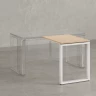Брифинг прямой, с парящей столешнецей, на О-образном каркасе 800x800x750 RM072-8x8 Вяз Швейцарский светлый/Белый