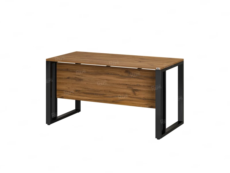 Стол прямой на О-образных опорах с экраном ЛДСП 1200x700x750 RM041-12x7 Юстус/Черный