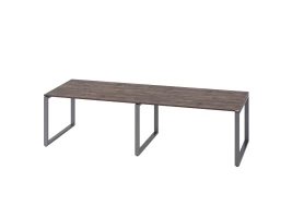 Cтол для переговоров, на О-обазном каркасе 2200x1400x750 RM081-220x140 Дуб Апрельский шоколад/Серый
