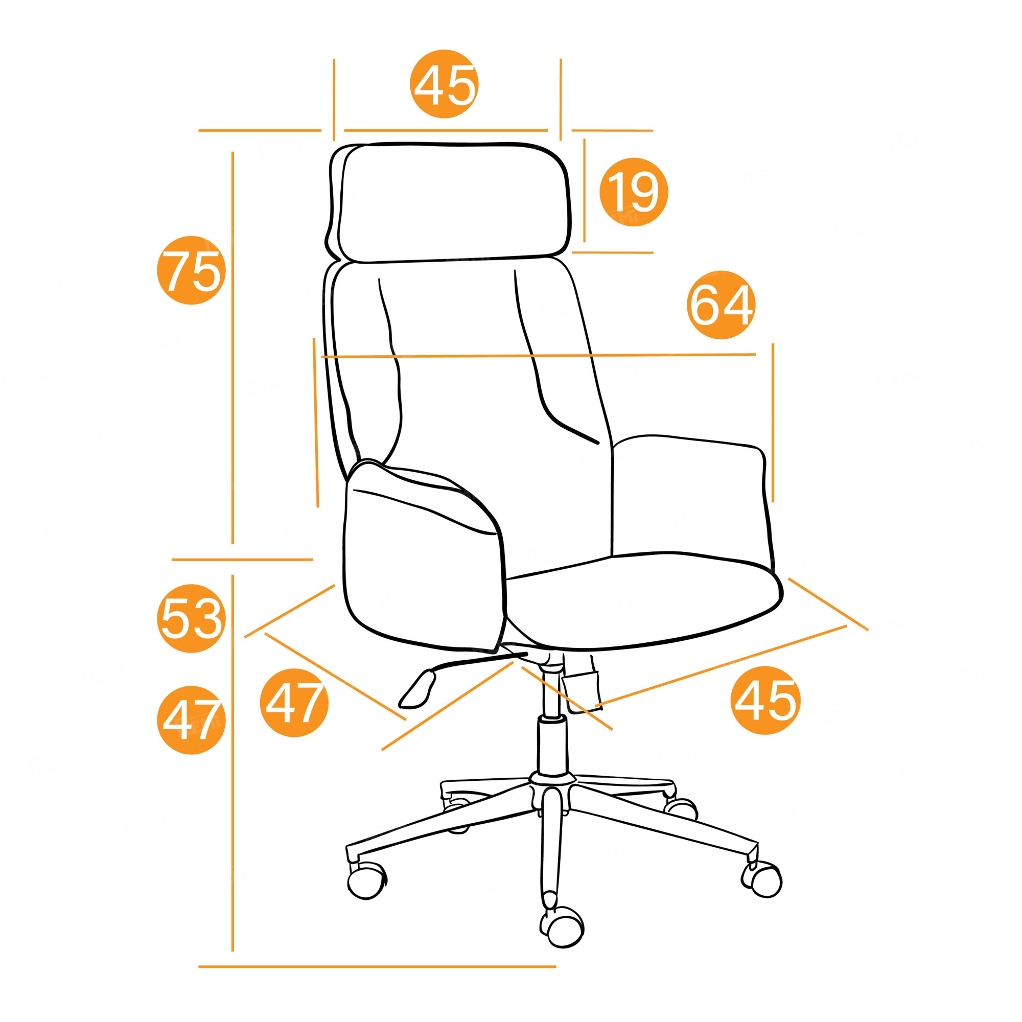 Кресло CHARM Синий/Синий, Флок (арт. 13912)