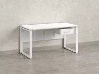 Стол прямой, подвесная тумба, ЛДСП экран, О-опора 1800x700x750 RM032-18x7 Белый/Белый