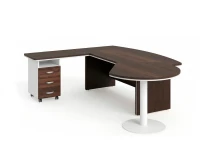 BRL RB073-215x200L Стол рук-ля L угловой с брифингом и тумбой 3 ящика 2150х2000х760 Венге/Белый