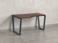 Стол угловой, U-опора, левый 1800x700/900x750, RM051-18x7-9 Дуб Апрельский шоколад/Серый