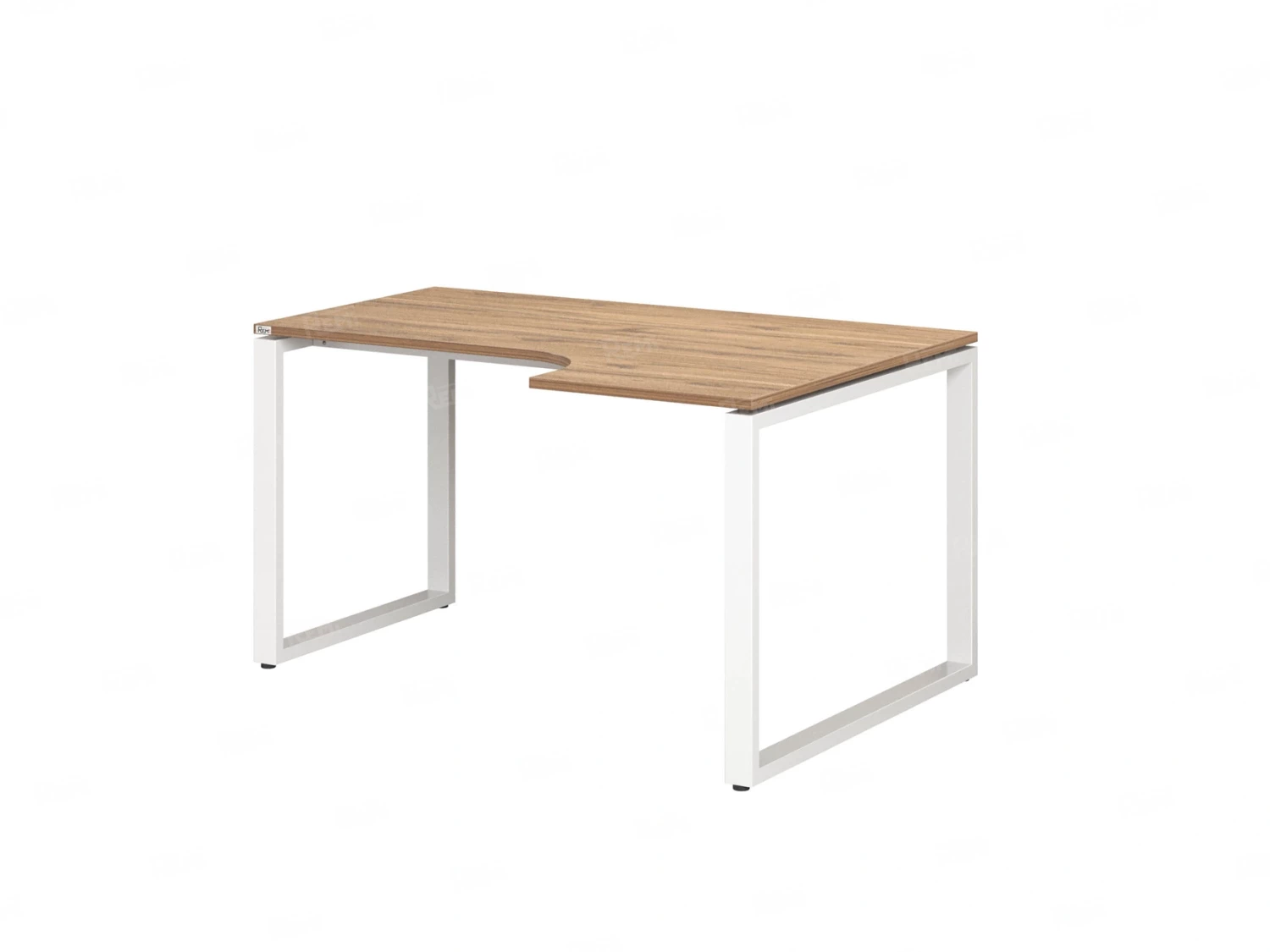 Стол угловой, О-опора, правый 1600x800/1000x750, RM054-16x8-10 Дуб Юстус/Белый