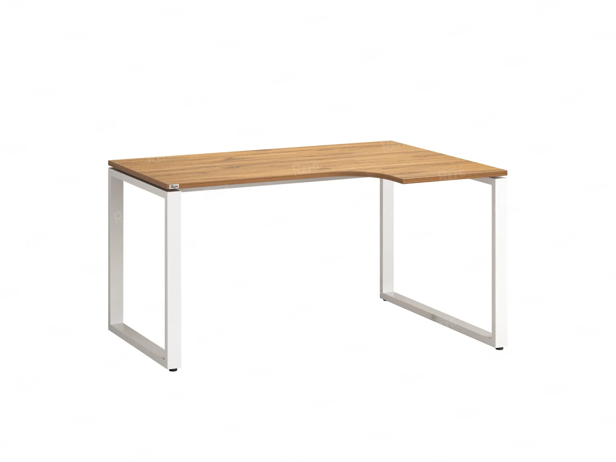 Стол угловой, О-опора, правый 1600x800/1000x750, RM054-16x8-10 Дуб Юстус/Белый