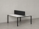 Бенч-система, 2 рабочих места, с одним тканевым экраном 1800x1200x750 RM165-1-18x12 Белый/Черный