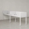 Бенч-система в 1 ряд, 2 рабочих места 5 тканевых экранов 2000x700x750 RM167-1-20x7 Белый/Белый