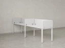 Бенч-система в 1 ряд, 2 рабочих места 5 тканевых экранов 2000x700x750 RM167-1-20x7 Белый/Белый