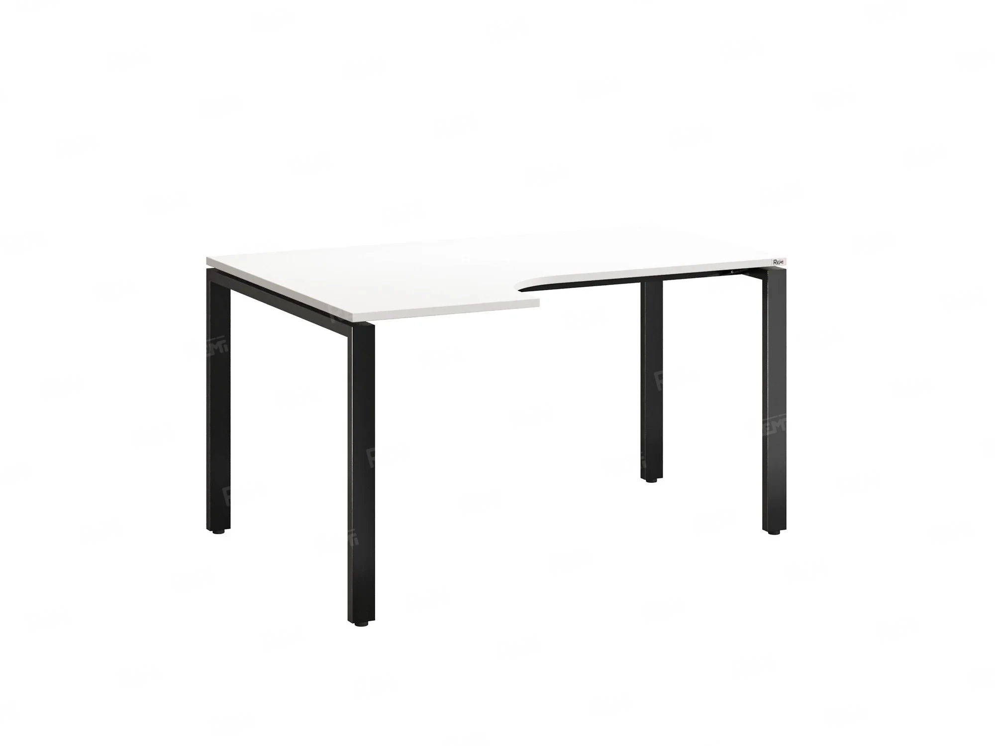 Стол угловой, П-опора, левый 1800x600/900x750, RM053-18x6-9 Белый/Черный