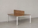 Бенч-система, 2 рабочих места, с одним экраном ЛДСП 1200x1200x750 RM165-2-12x12 Дуб Юстус/Белый