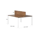 Бенч-система, 2 рабочих места, с одним экраном ЛДСП 1200x1200x750 RM165-2-12x12 Дуб Юстус/Белый