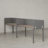 Бенч-система в 1 ряд, 2 рабочих места 5 тканевых экранов 2700x700x750 RM167-1-27x7 Дуб Маувелла/Серый