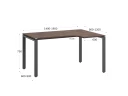 Стол угловой, П-опора, правый 1800x700/900x750, RM052-18x7-9 Дуб Апрельский шоколад/Серый