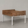 Бенч-система, 2 рабочих места, 5 ЛДСП экранов 1400x1600x750 RM165-4-14x16 Дуб Юстус/Белый