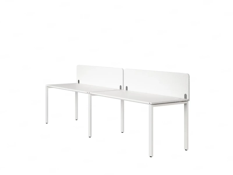 Бенч-система в 1 ряд, 2 рабочих места 2 тканевых экранов 3200x800x750 RM167-3-32x8 Белый/Белый