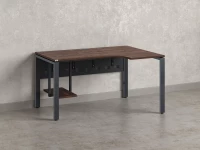 Стол угловой, экран металл, П-опора, правый 1400x700/900x750, RM058-14x7-9 Дуб Апрельский шоколад/Серый