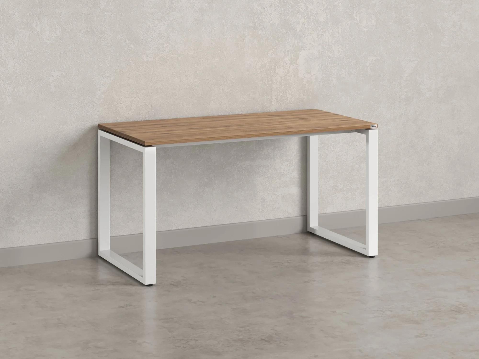 Стол прямой на O-образных опорах 1000x800x750 RM002-10x8 Дуб Юстус/Белый