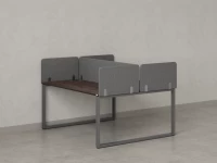 Бенч-система, 2 рабочих места, 5 тканевых экранов 1600x1400x750 RM169-3-16x14 Дуб Апрельский шоколад/Серый