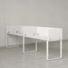 Бенч-система в 1 ряд, 2 рабочих места 5 ЛДСП экранов 2700x600x750 RM168-2-27x6 Белый/Белый